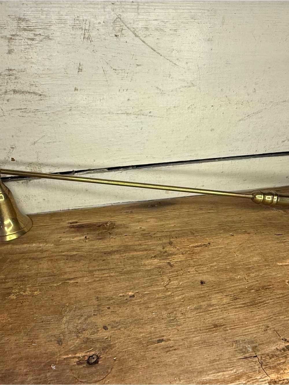 Brass Long-Handled Candle Snuffer - Gold Tone